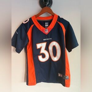 NFL Kids Broncos Navy and Orange Jersey #30 Lindsay